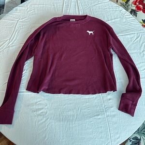 PINK Maroon Waffle Shirt 💋